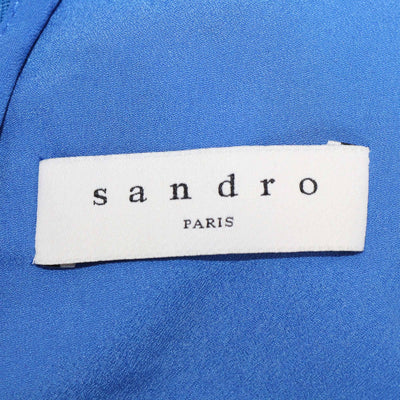 Sandro Blue Eyelet Lace Detail Midi Dress Womens Sandro 