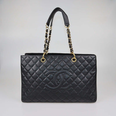 Chanel Black Quilted Caviar Leather XL Grand Shopping Tote