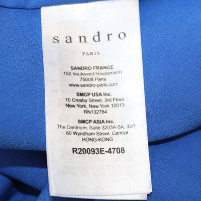 Sandro Blue Eyelet Lace Detail Midi Dress Womens Sandro 