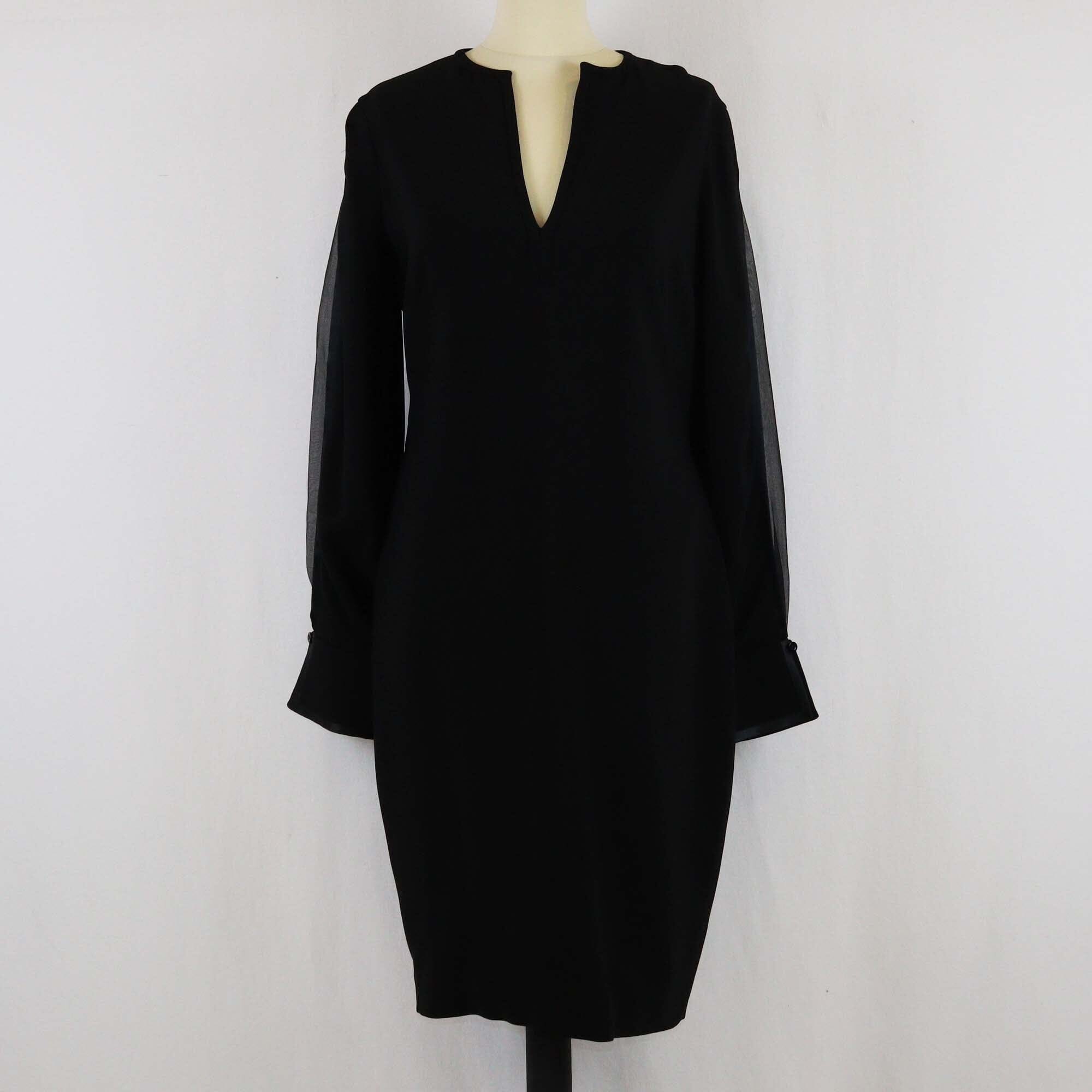 Givenchy Black Long Sleeve Midi Dress Womens Givenchy 