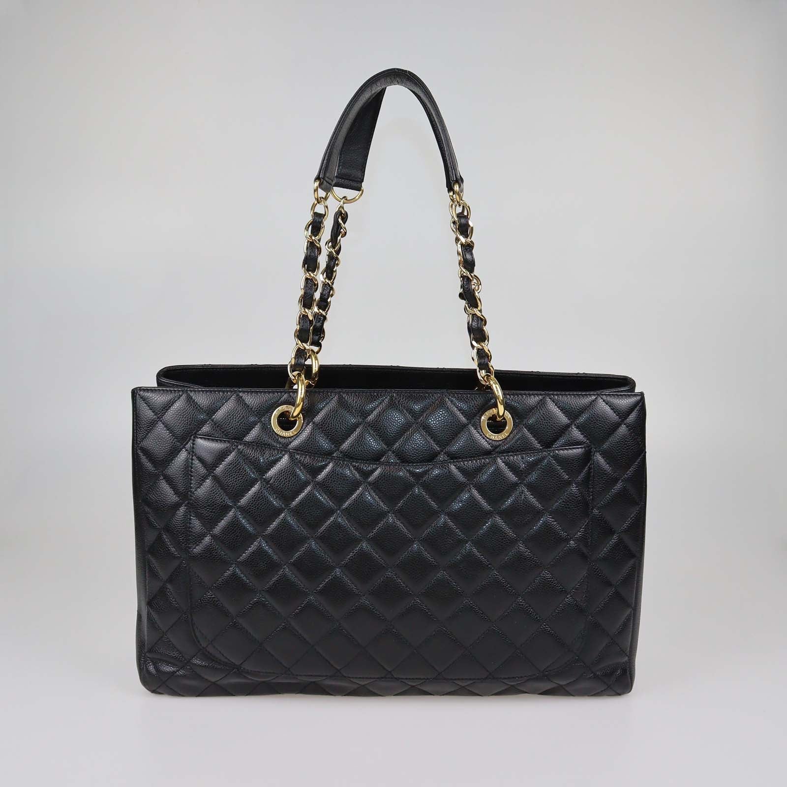 Chanel Black Quilted Caviar Leather XL Grand Shopping Tote