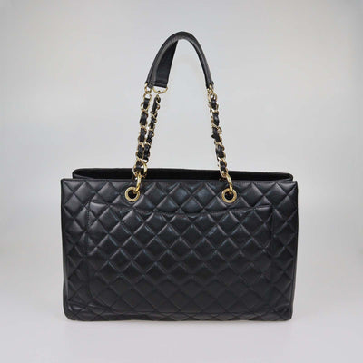 Chanel Black Quilted Caviar Leather XL Grand Shopping Tote