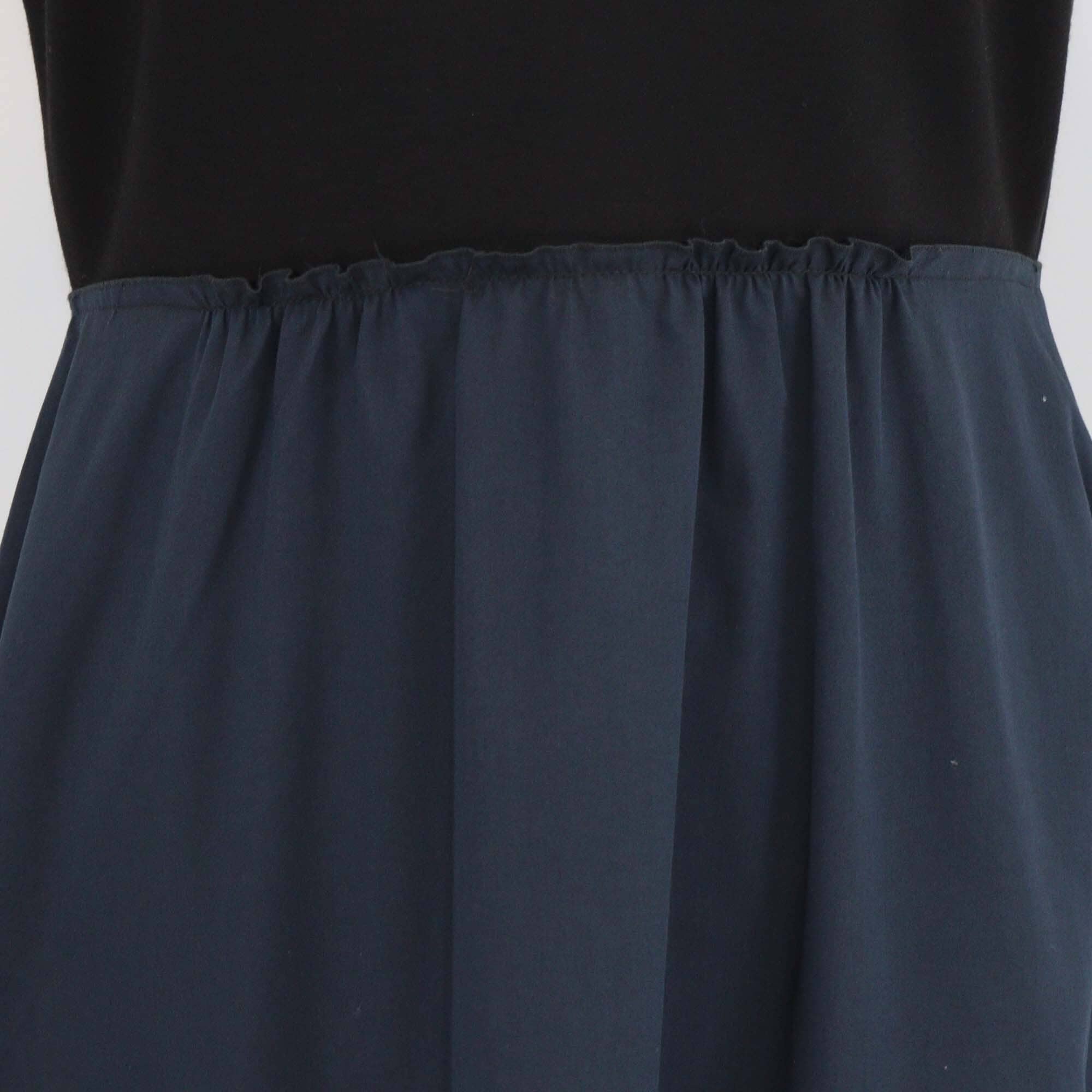 Elie Tahari Black/Navy Blue Blended Cotton Short Sleeve Dress Womens Elie Tahari 