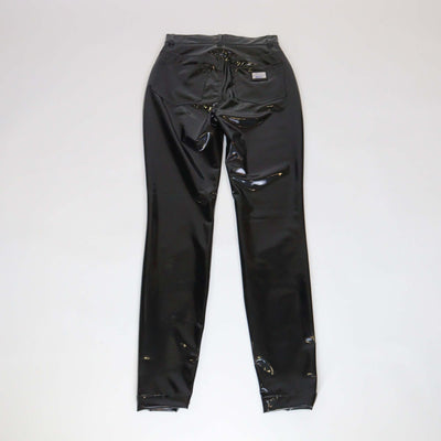 Dolce & Gabbana Black Shiny Coated Fabric Skinny Pants