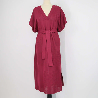 Hermes Lie De Vin Viscose Chaine d'Ancre Long Caftan Dress
