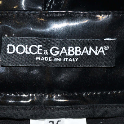 Dolce & Gabbana Black Shiny Coated Fabric Skinny Pants