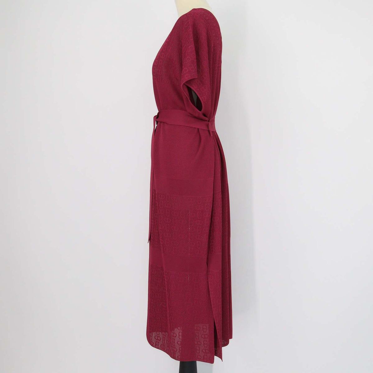 Hermes Lie De Vin Viscose Chaine d'Ancre Long Caftan Dress