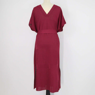 Hermes Lie De Vin Viscose Chaine d'Ancre Long Caftan Dress