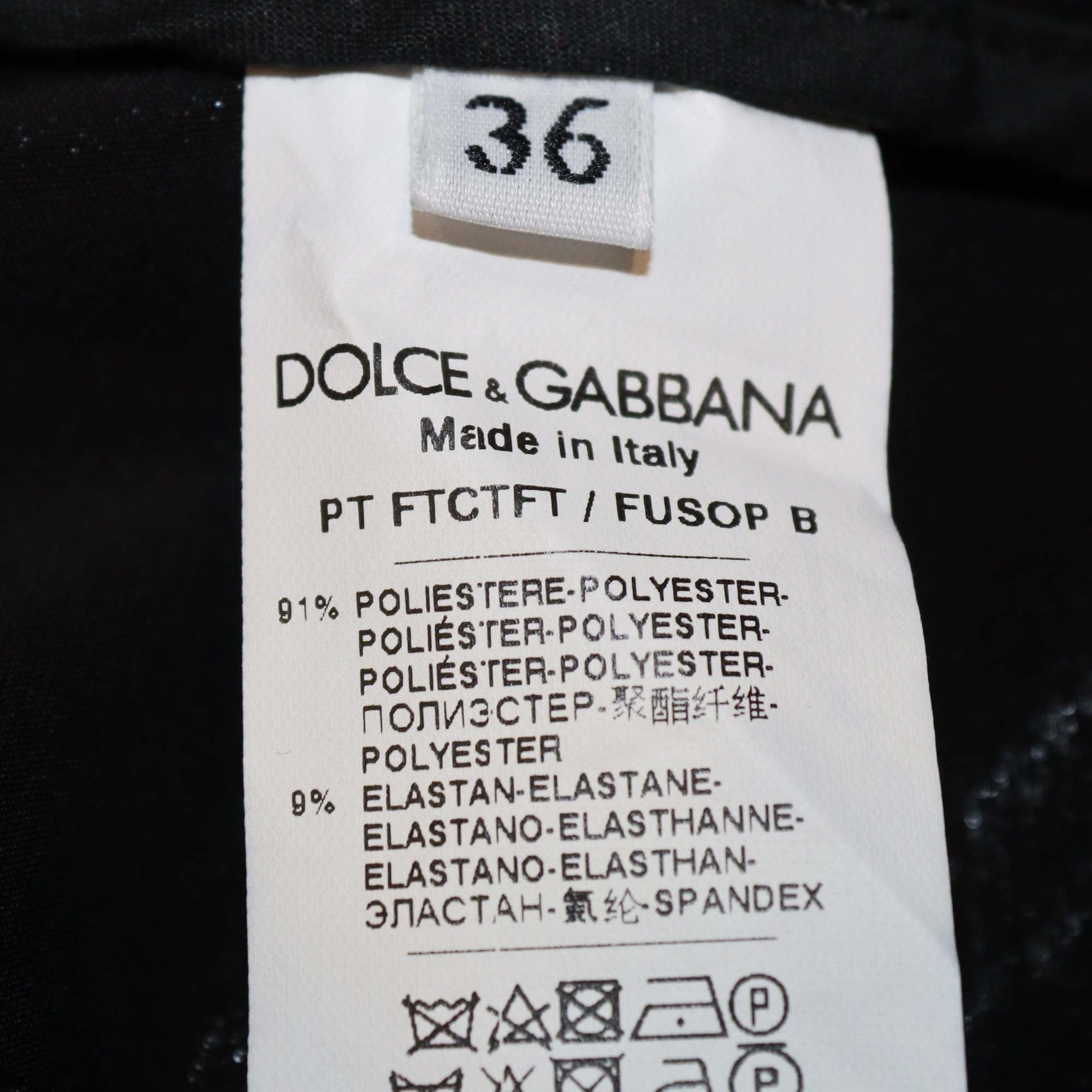 Dolce & Gabbana Black Shiny Coated Fabric Skinny Pants