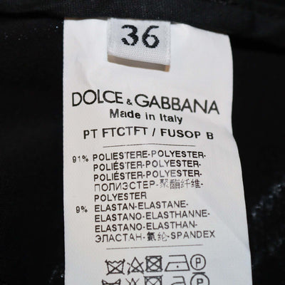 Dolce & Gabbana Black Shiny Coated Fabric Skinny Pants