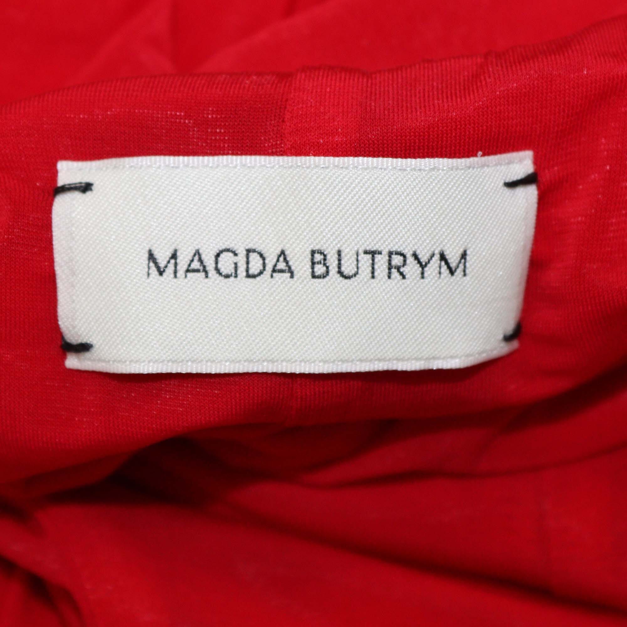 Magda Butrym Red Cupro Drop Waist Maxi Dress Womens Magda Butrym 