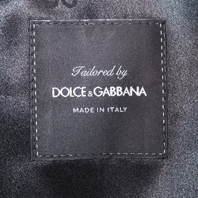 Dolce & Gabbana Black/Red Blend Wool Paisley Embroidered Tuxedo