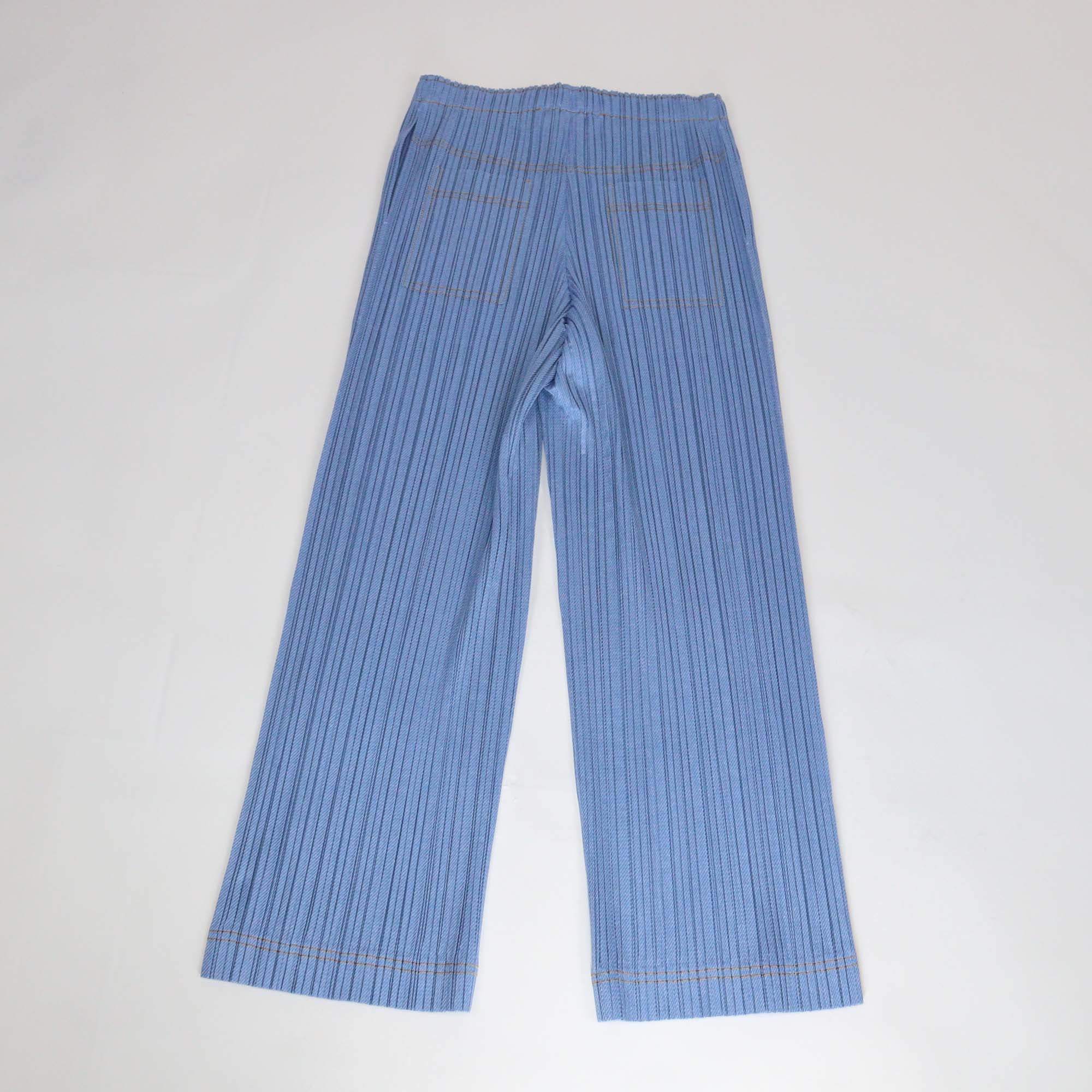 Pleats Please Issey Miyake Blue Pleated Trousers