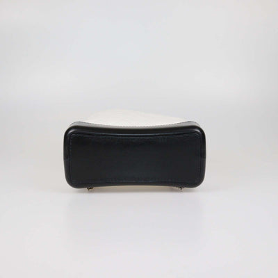 Chanel White/Black Aged Quilted Leather Small Gabrielle Backpack