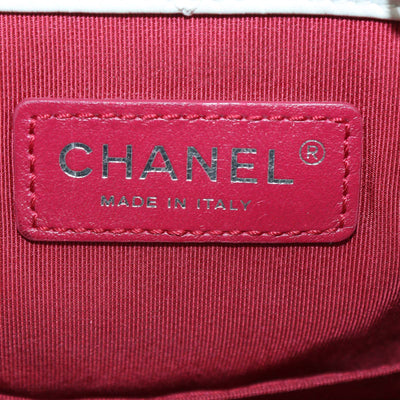 Chanel White/Black Aged Quilted Leather Small Gabrielle Backpack