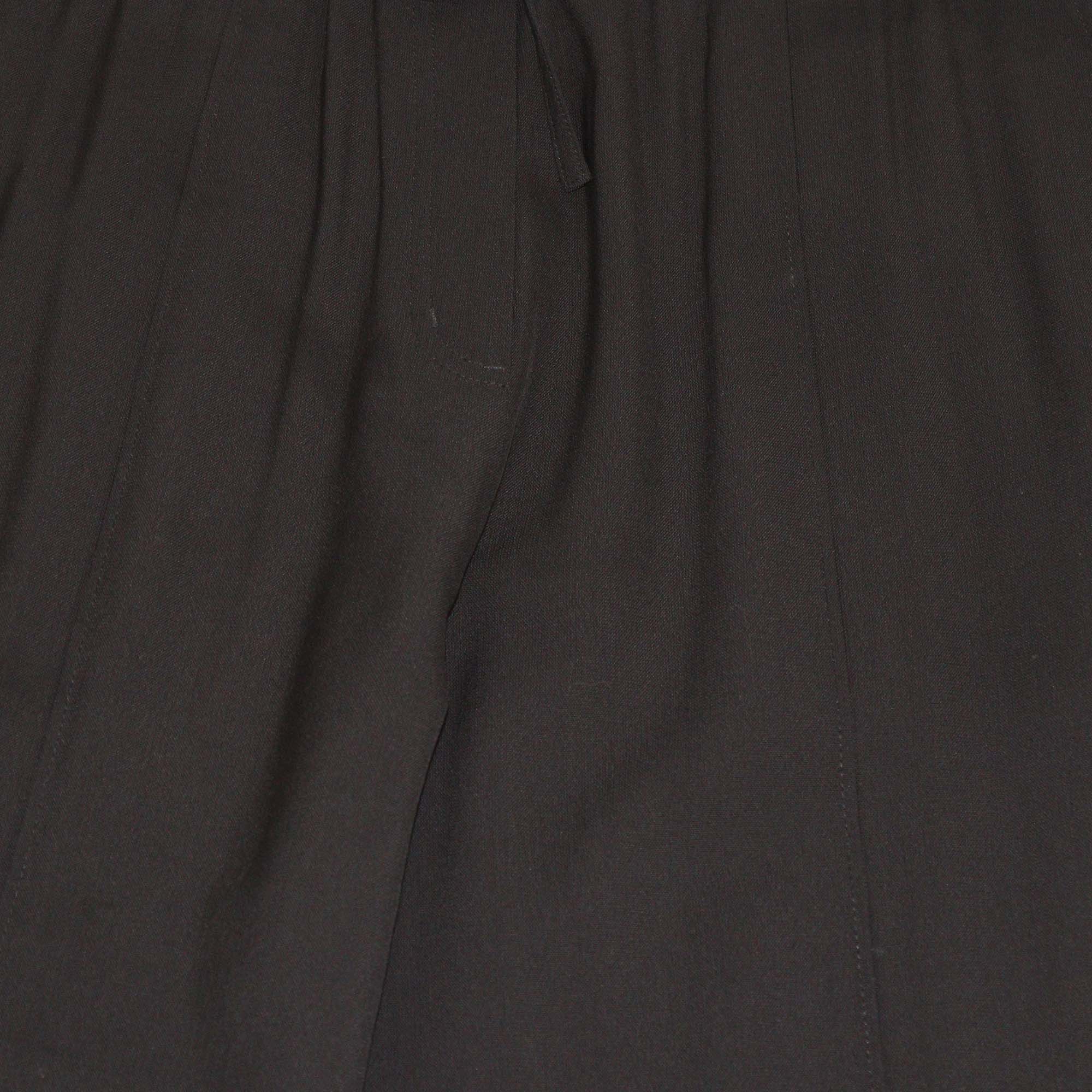 3.1 Phillip Lim Black Blend Wool Button Detail Drawstring Pants