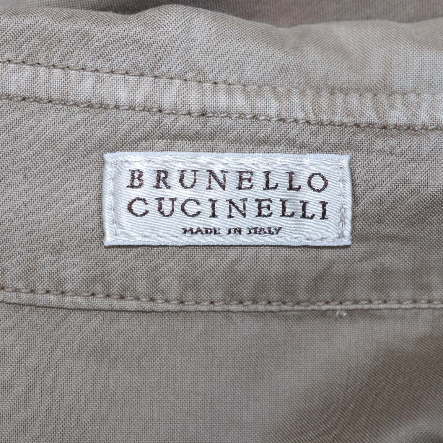 Brunello Cucinelli Beige Cotton Beaded Belted Short Jumpsuit