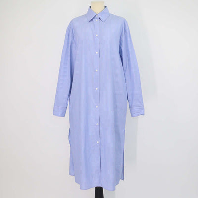 The Row Blue Cotton Striped Chihiro Shirt Dress