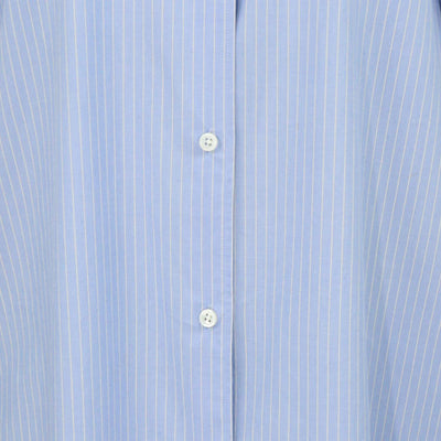 The Row Blue Cotton Striped Chihiro Shirt Dress