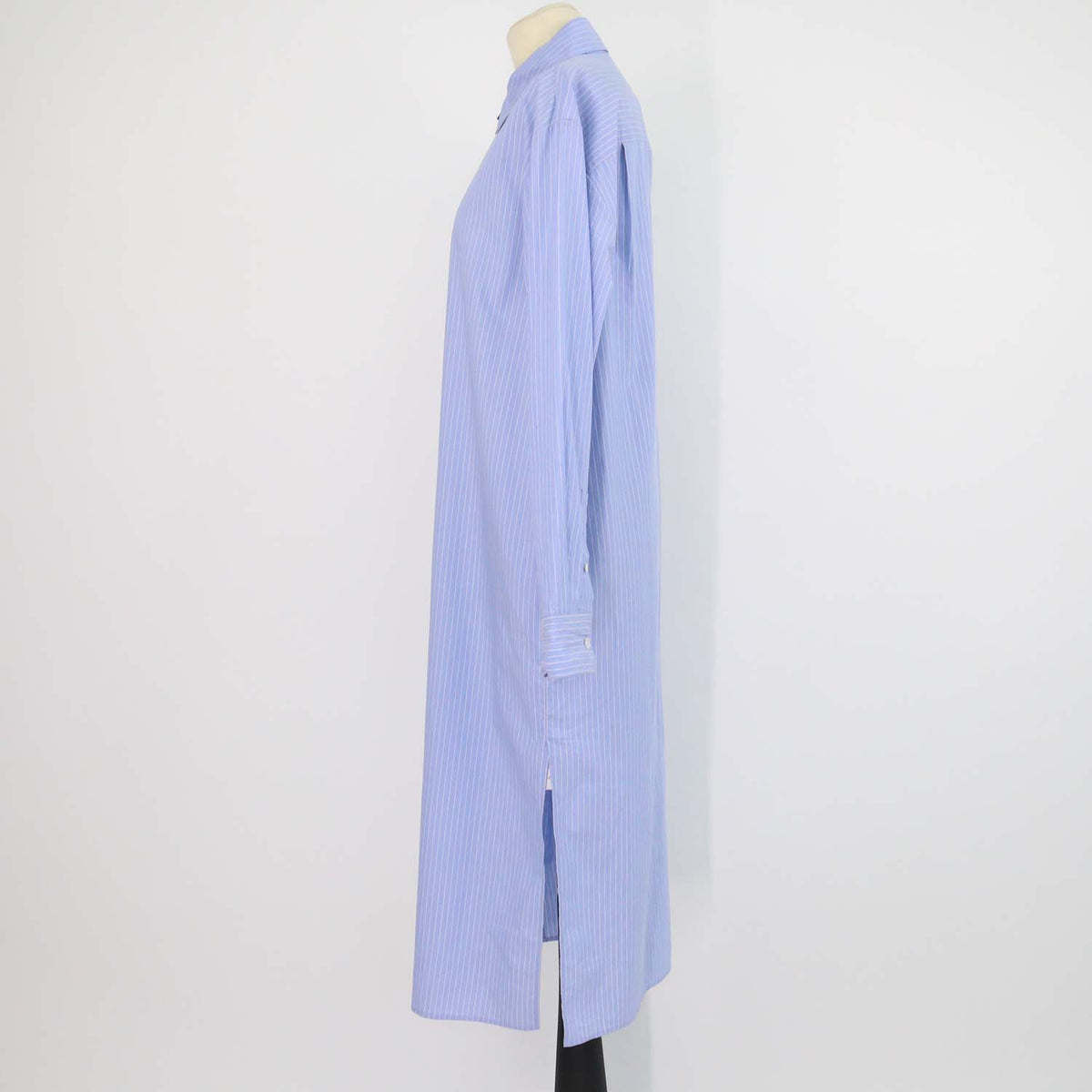 The Row Blue Cotton Striped Chihiro Shirt Dress