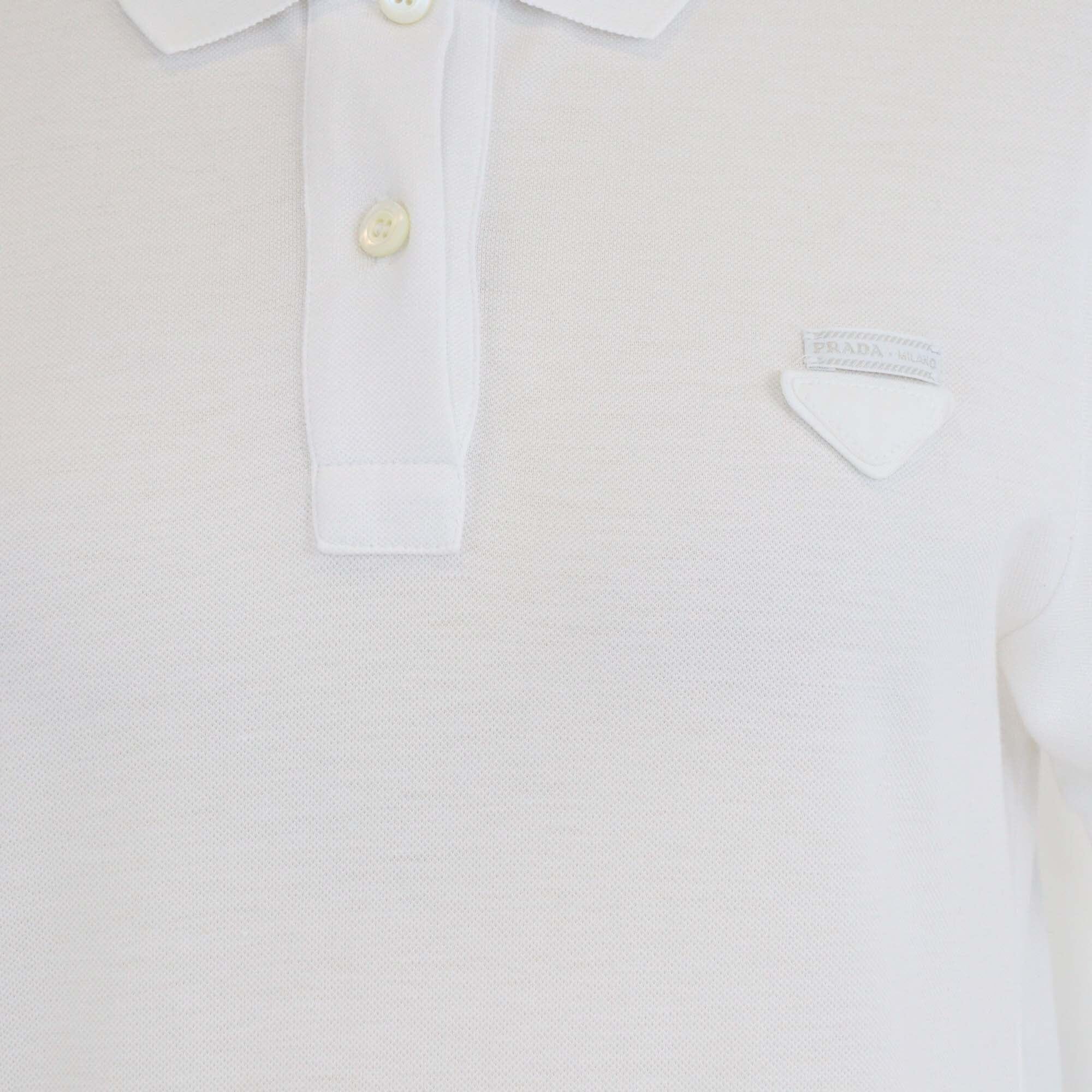 Prada White Cotton Pique Short Sleeve Polo Dress Womens Prada 