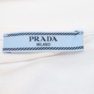 Prada White Cotton Pique Short Sleeve Polo Dress Womens Prada 