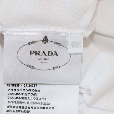 Prada White Cotton Pique Short Sleeve Polo Dress Womens Prada 