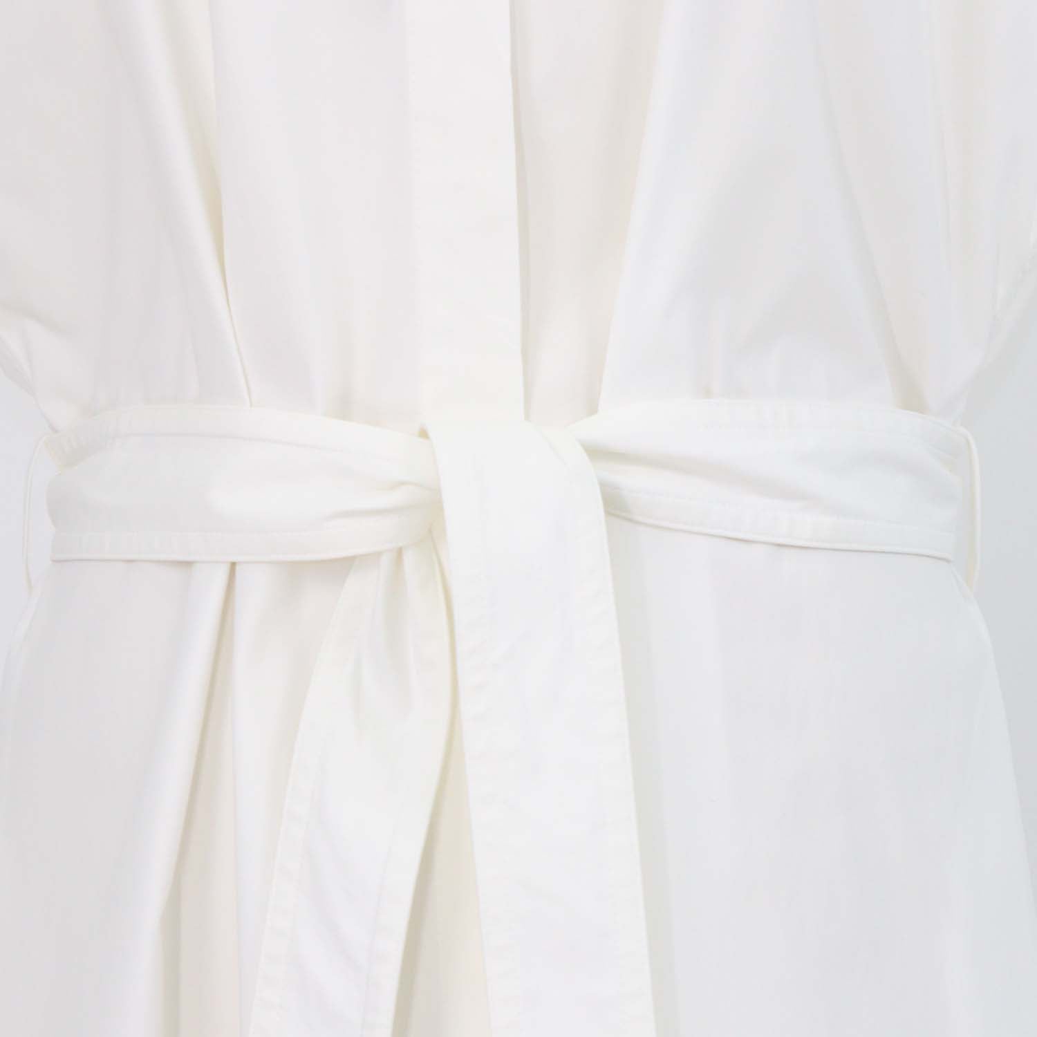Proenza Schouler Off White Blend Cotton Poplin Adinna Belted Sleeveless Midi Dress
