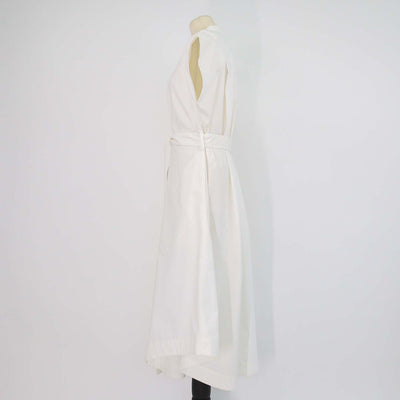Proenza Schouler Off White Blend Cotton Poplin Adinna Belted Sleeveless Midi Dress