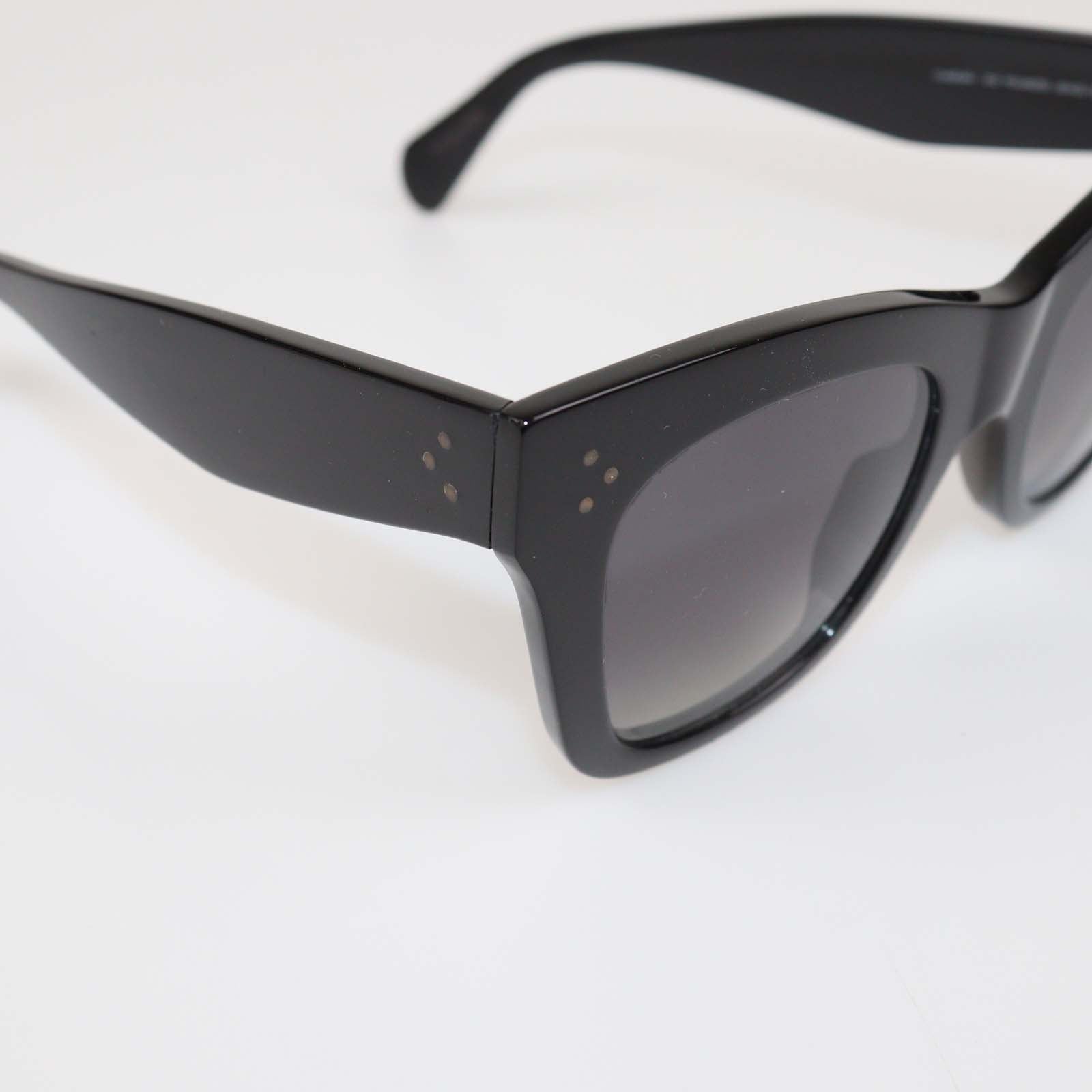 Celine Black Acetate Wayfarer Sunglasses