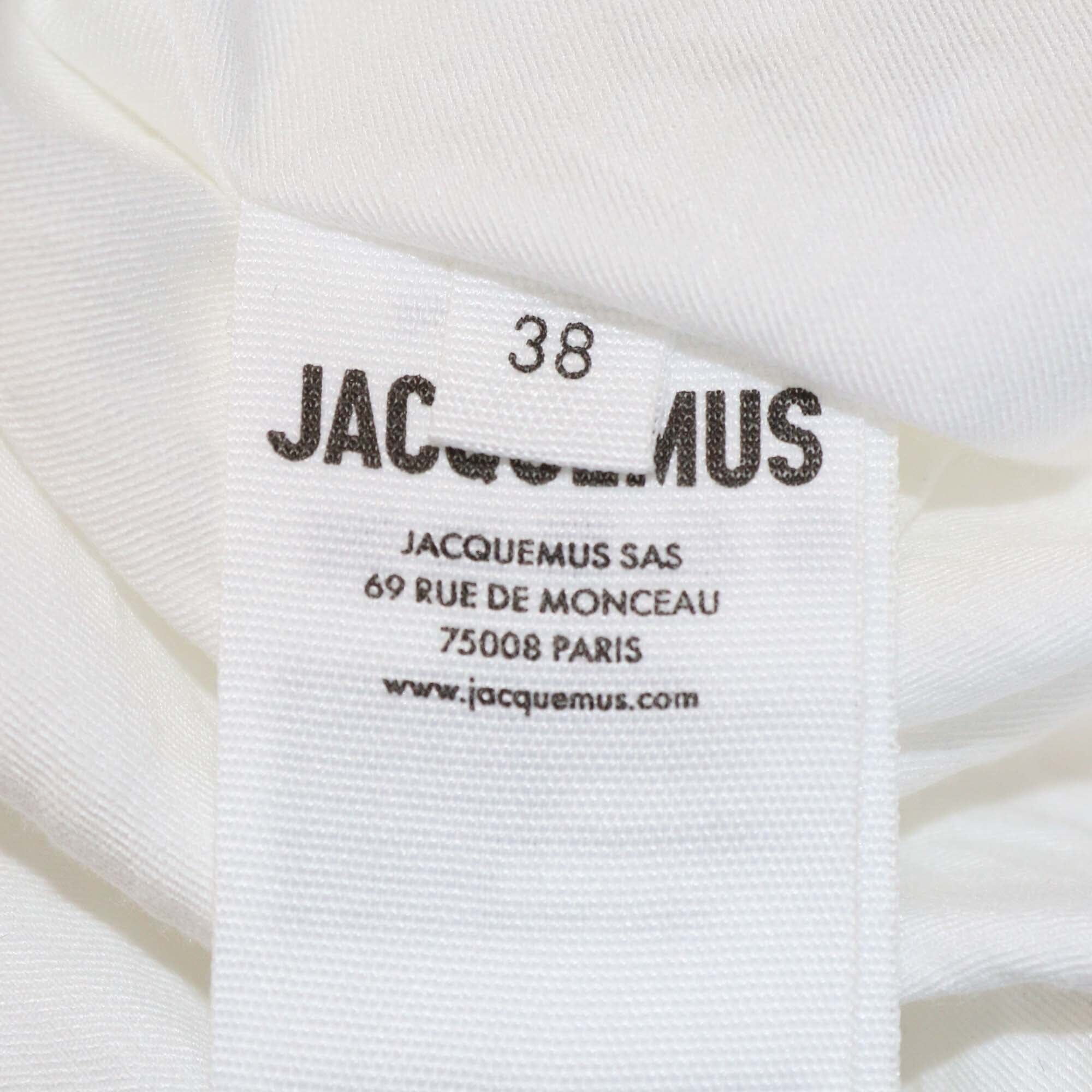Jacquemus White Viscose Asymmetric Draped Long The Saudade Dress Womens Jacquems 