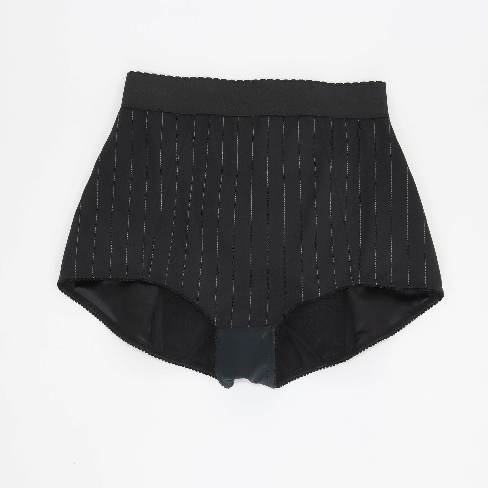 Dolce & Gabbana Blended Wool Black Pinstripe High Waisted Short Womens Dolce & Gabbana 