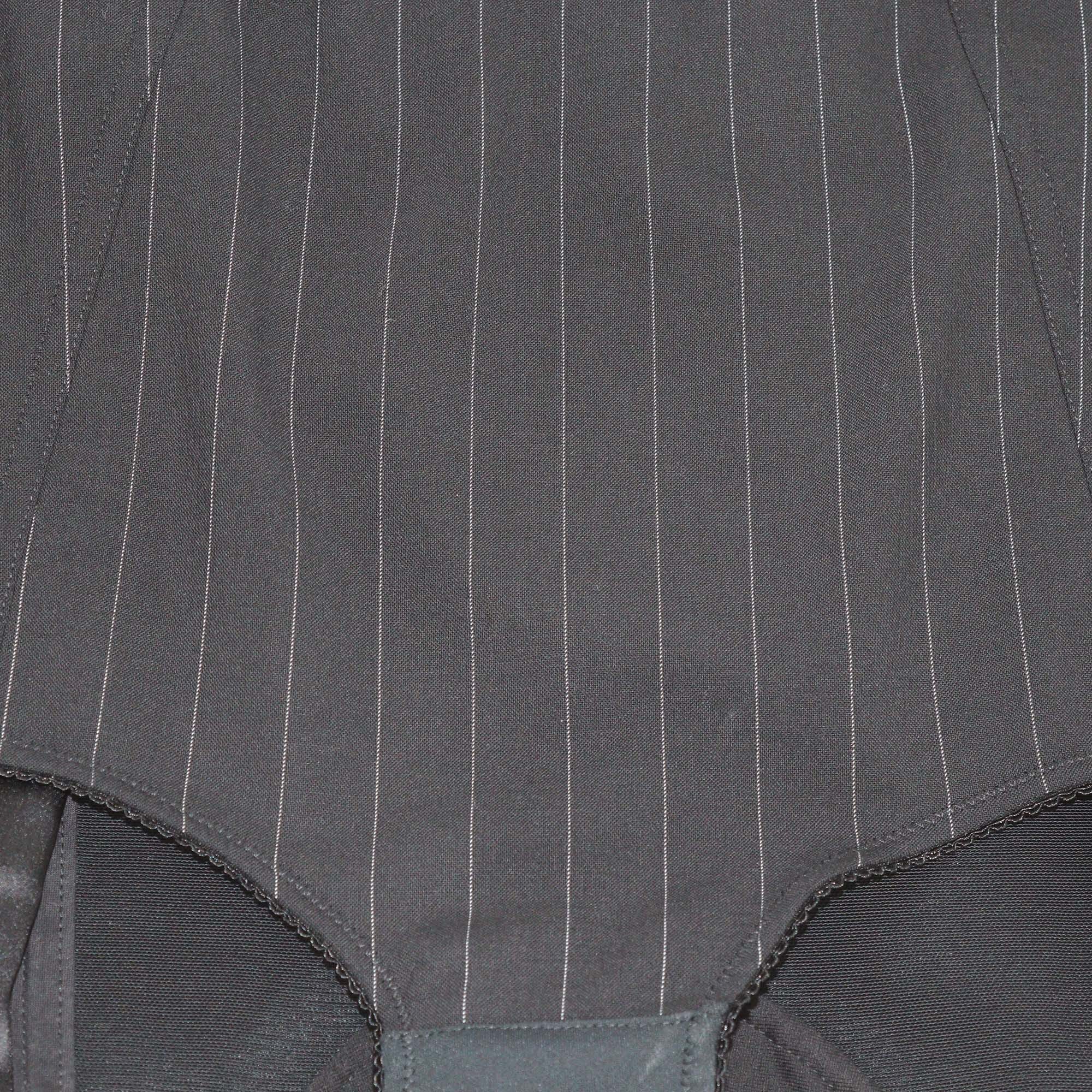 Dolce & Gabbana Blended Wool Black Pinstripe High Waisted Short Womens Dolce & Gabbana 