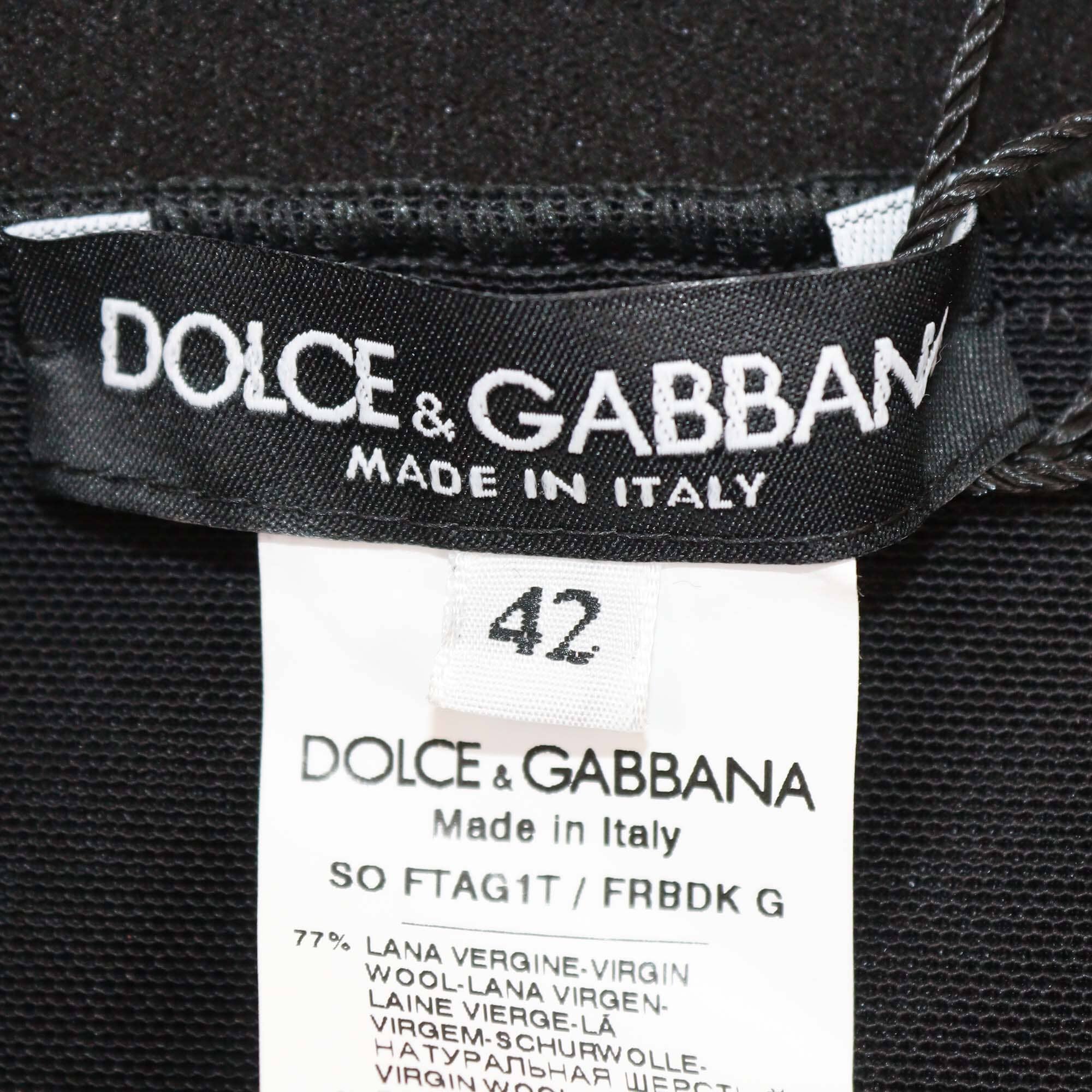 Dolce & Gabbana Blended Wool Black Pinstripe High Waisted Short Womens Dolce & Gabbana 