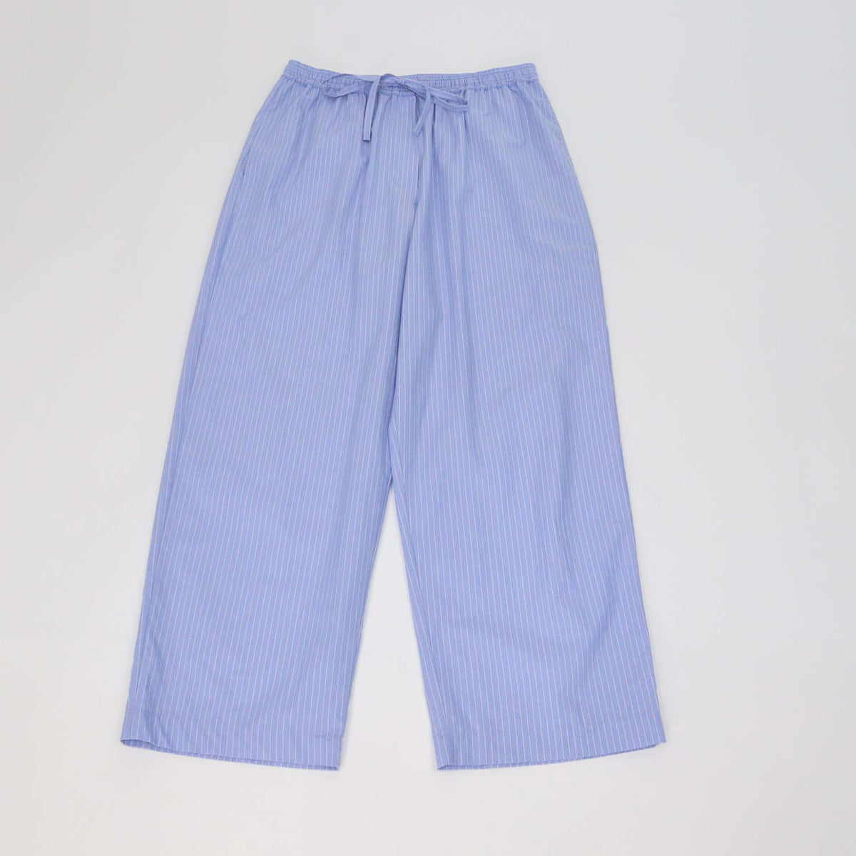 The Row Blue Cotton Orien Striped Wide Leg Trousers