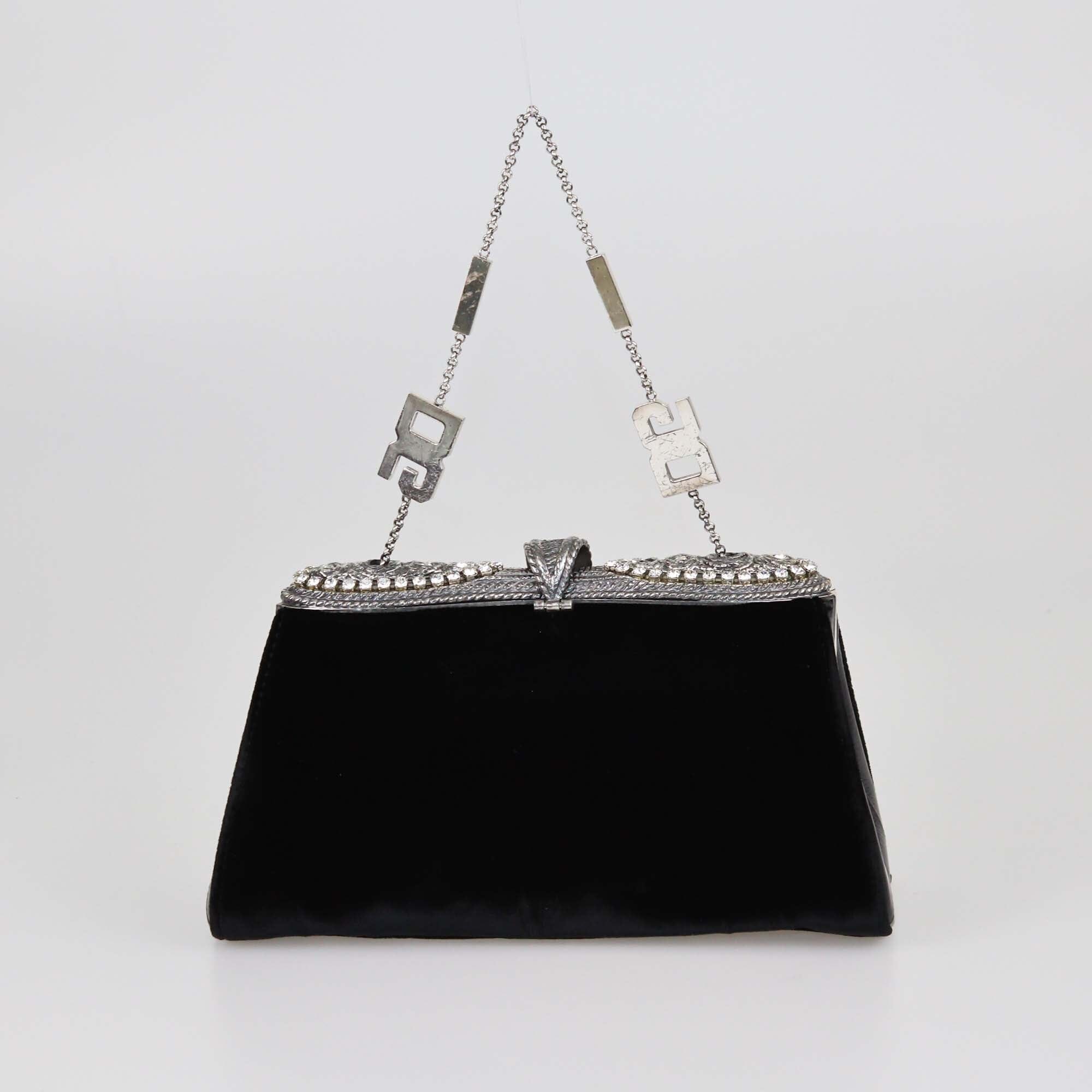 Dolce & Gabbana Black Crystal Embellishment Chain Clutch Womens Dolce & Gabbana 