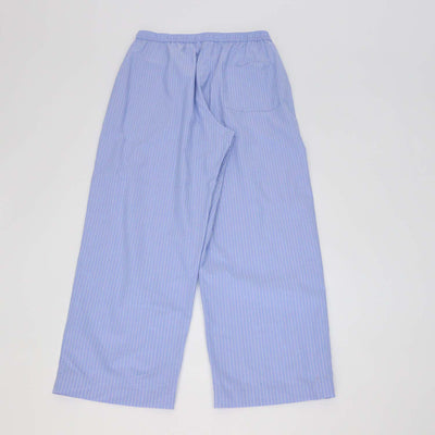 The Row Blue Cotton Orien Striped Wide Leg Trousers