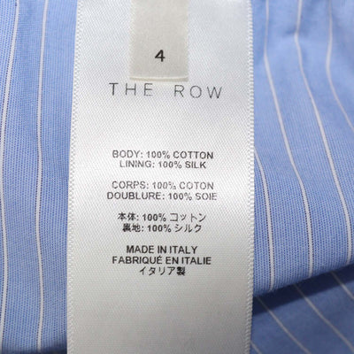 The Row Blue Cotton Orien Striped Wide Leg Trousers