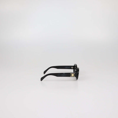 Celine Black Acetate Triomphe Oval Sunglasses