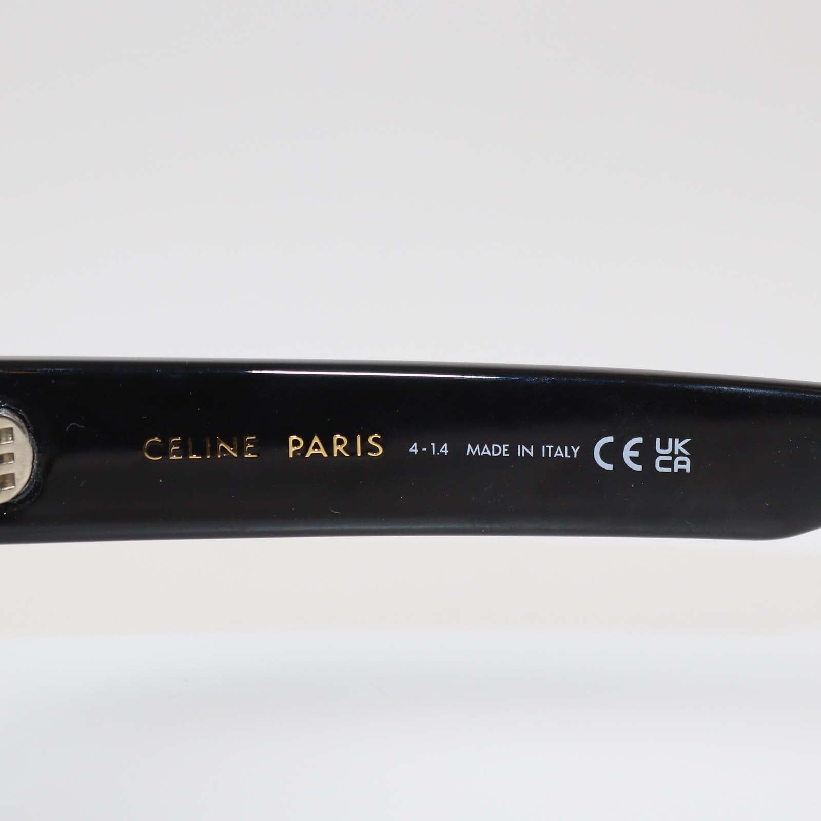 Celine Black Acetate Triomphe Oval Sunglasses