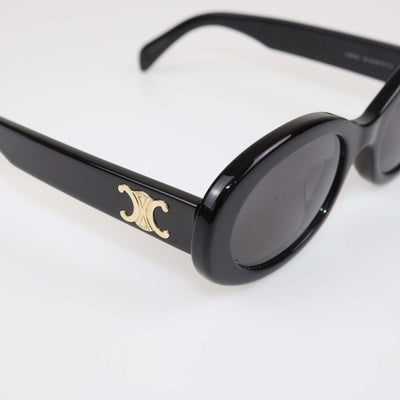 Celine Black Acetate Triomphe Oval Sunglasses