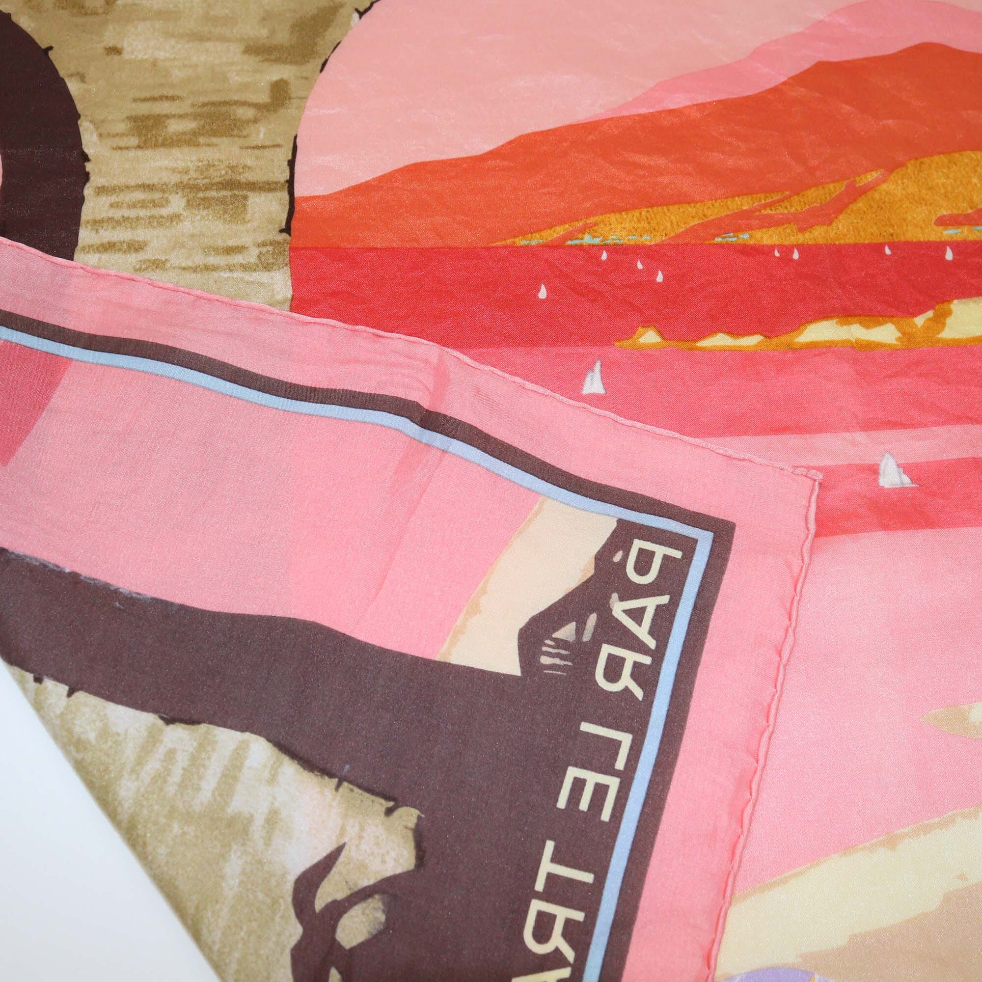 Chanel Multicolor By The Blue Train Coco Silk Scarf Womens Chanel 