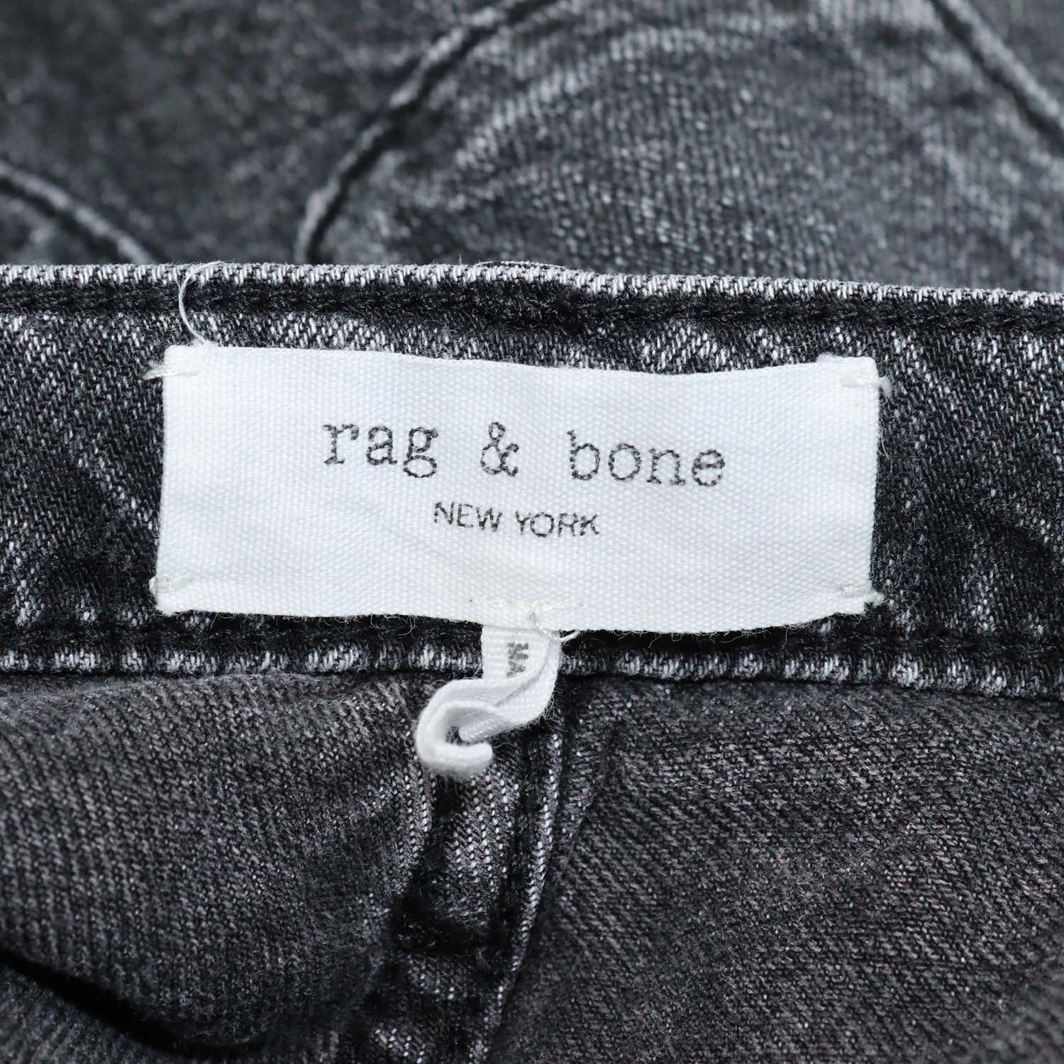 Rag & Bone Wash Black Denim Phoebe Drawstring Wide Leg Pants