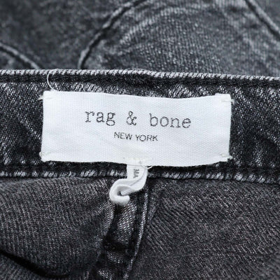 Rag & Bone Wash Black Denim Phoebe Drawstring Wide Leg Pants