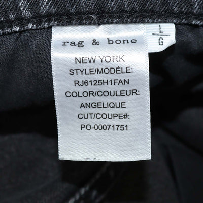 Rag & Bone Wash Black Denim Phoebe Drawstring Wide Leg Pants