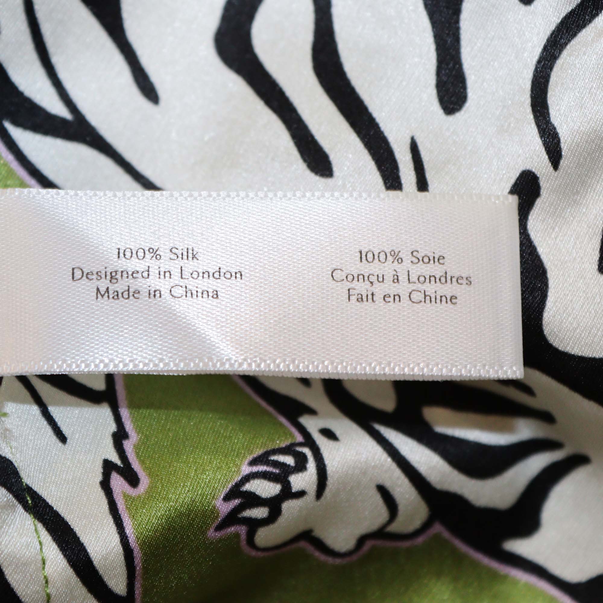 Olivia von Halle Green Lila Rola Tiger Print Silk Classic Pajama Set