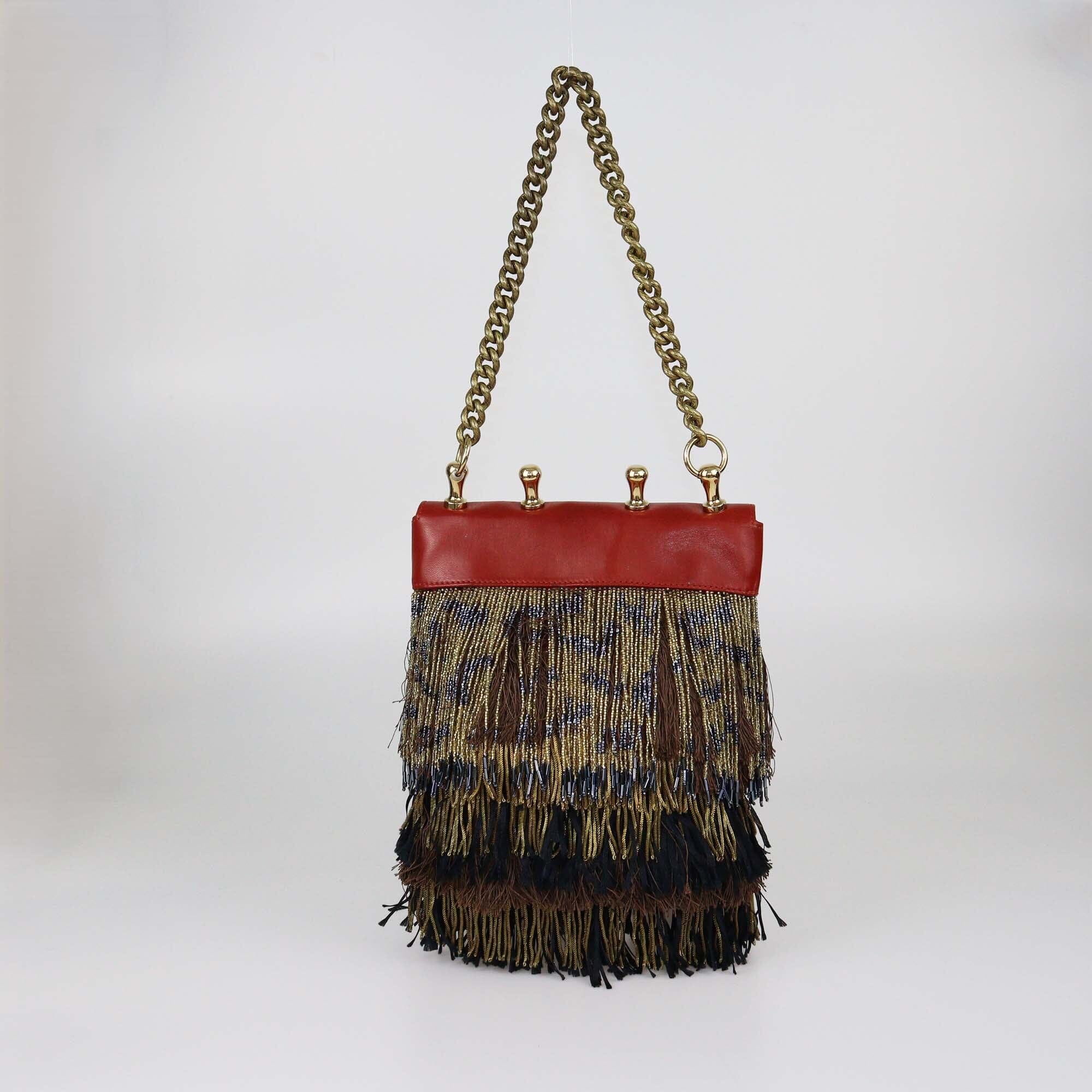 Etro Multicolor Beaded Fringe Shoulder Bag Womens Etro 