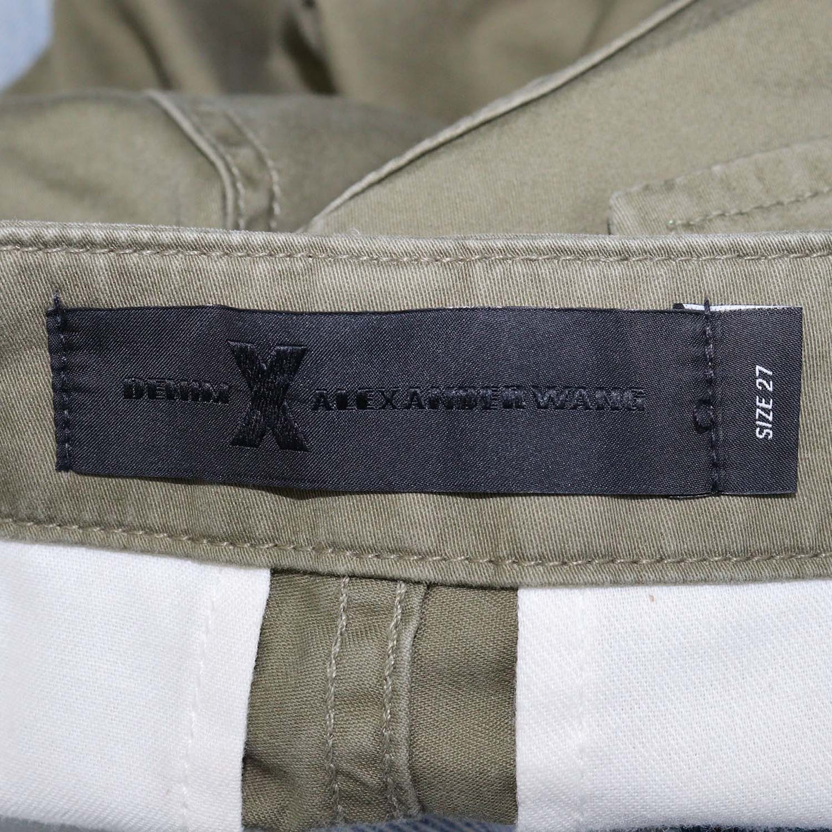 Denim X Alexander Wang Washed Blue/Khaki Slack Mix Distressed Pants