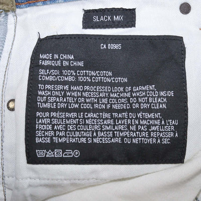 Denim X Alexander Wang Washed Blue/Khaki Slack Mix Distressed Pants