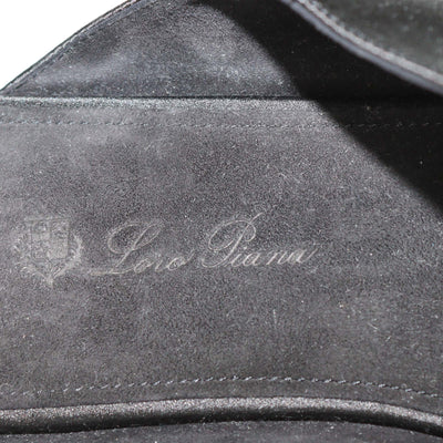 Loro Piana Black Satin Alba Flat Mules